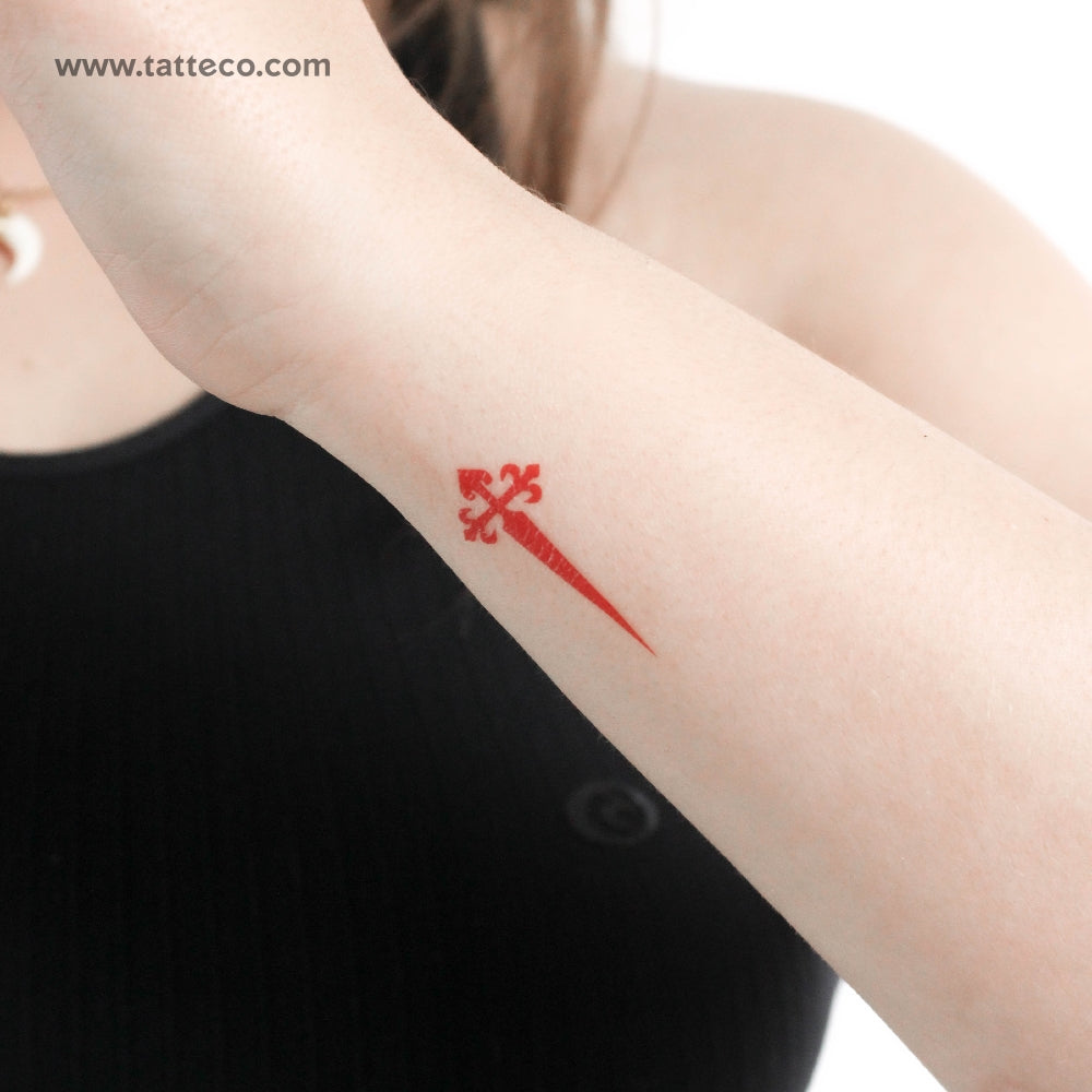 Tatuaje temporal de la Cruz de Santiago - Juego de 3
