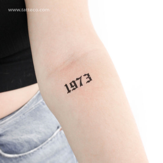 Gothic 1973 Birth Year Temporary Tattoo - Set of 3
