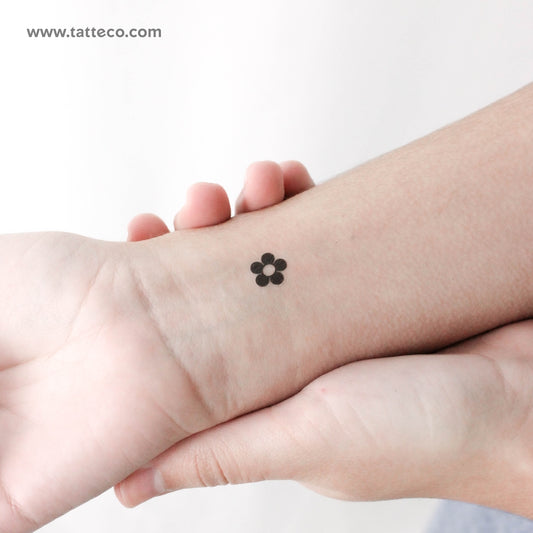 Tatuaje temporal de flor minimalista - Juego de 3