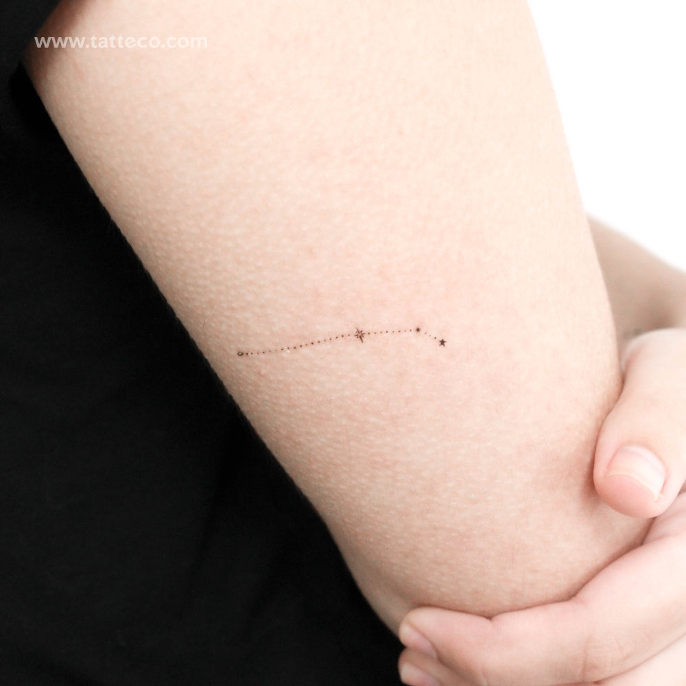 Tatuaje temporal de la constelación de Aries (puntos) - Juego de 3