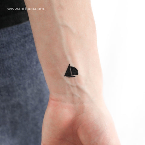 Small Sailboat Temporary Tattoo - Set of 3