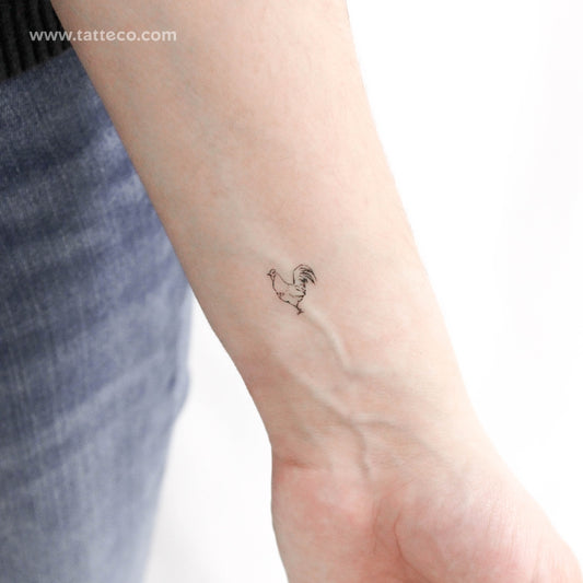 Tiny Rooster Temporary Tattoo - Set of 3