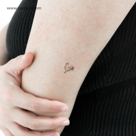 Tiny Rooster Temporary Tattoo - Set of 3