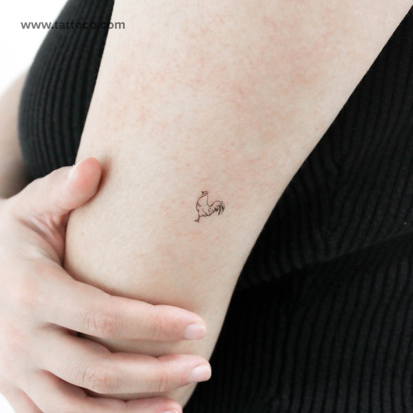 Tiny Rooster Temporary Tattoo - Set of 3