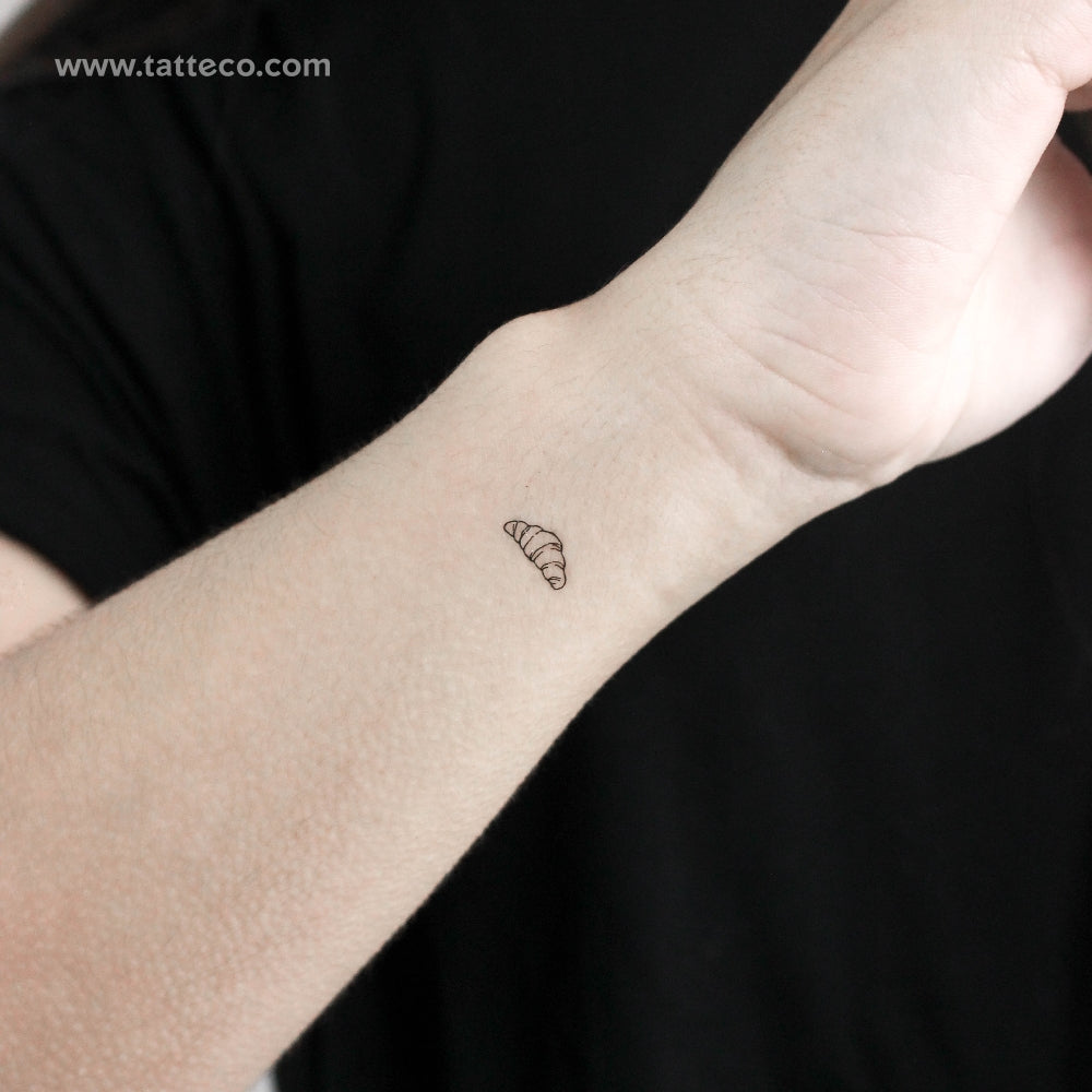 Tiny Croissant Temporary Tattoo - Set of 3