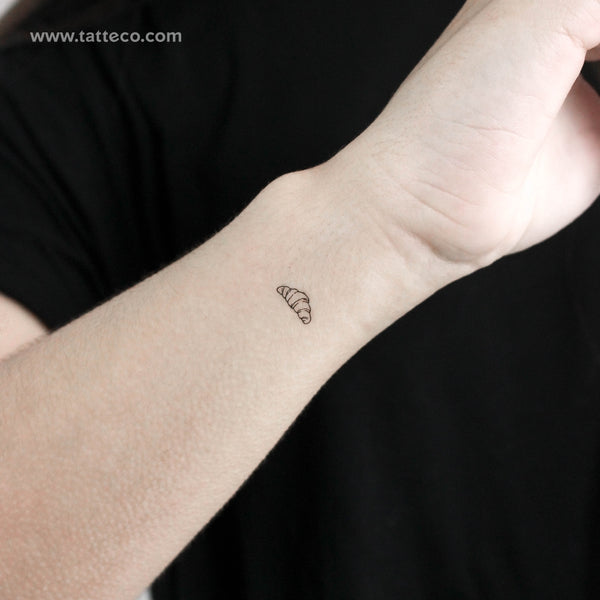 Tiny Croissant Temporary Tattoo - Set of 3