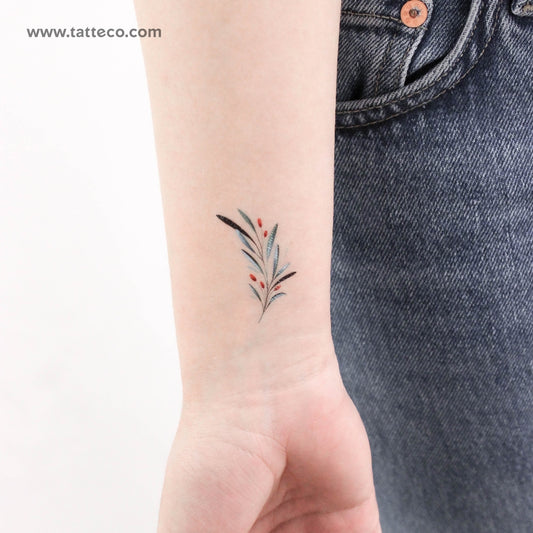 Red Olives By Ann Lilya Temporary Tattoo - Set of 3