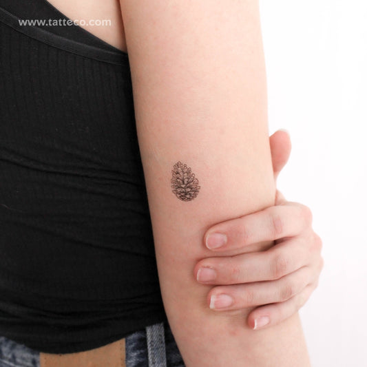 Conifer Cone Temporary Tattoo - Set of 3