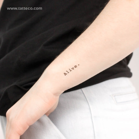 Small Alive Temporary Tattoo (Set of 3)