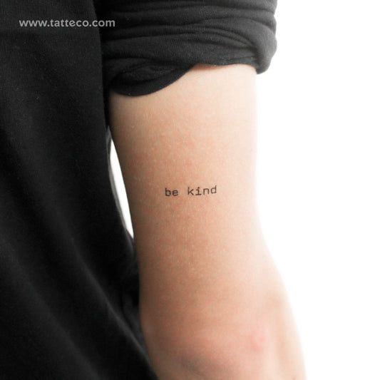 Typewriter Font Be Kind Temporary Tattoo - Set of 3