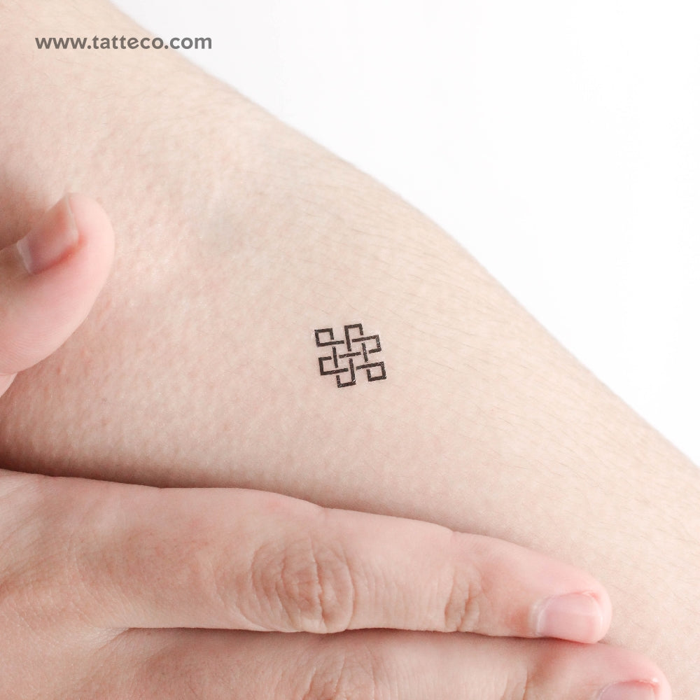 Minimalist Endless Knot Temporary Tattoo - Set of 3, image size:1000x1000