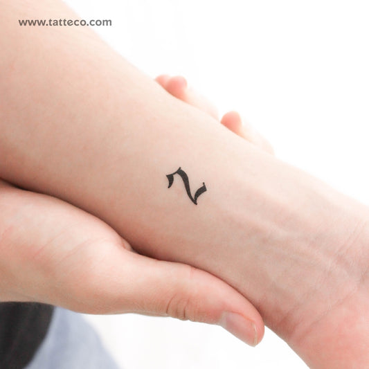 Gothic Style Number 2 Temporary Tattoo - Set of 3