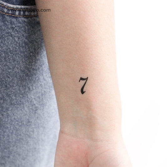 Gothic Style Number 7 Temporary Tattoo - Set of 3