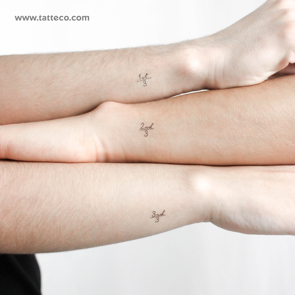 Matching Three Siblings Temporary Tattoos - Set of 3+3+3