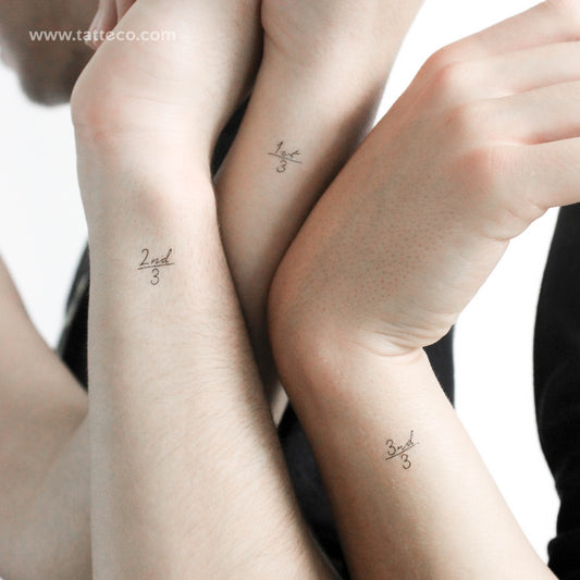 Matching Three Siblings Temporary Tattoos - Set of 3+3+3