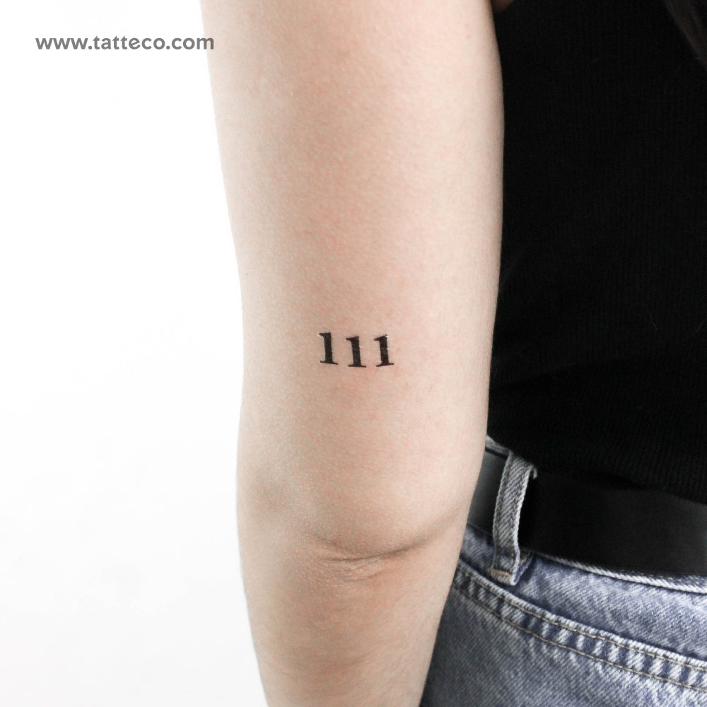 Tatuaje temporal del número angelical 111 (juego de 3)