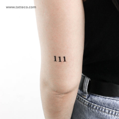 111 Angel Number Temporary Tattoo - Set of 3