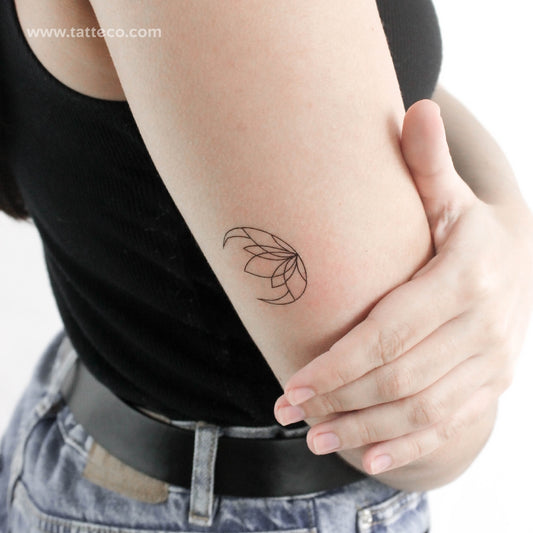 Tatuaje temporal de luna de loto - Juego de 3