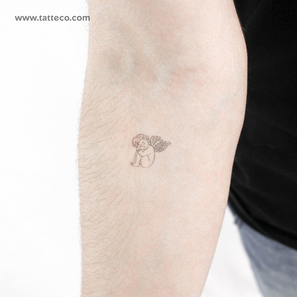 Cherub Resting Temporary Tattoo - Set of 3