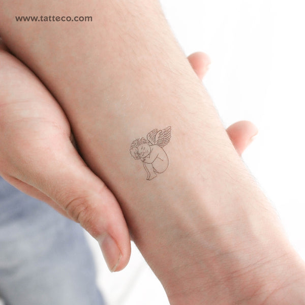 Cherub Resting Temporary Tattoo - Set of 3
