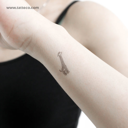 Tatuaje temporal de jirafa pequeña - Juego de 3