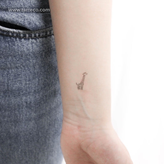 Tatuaje temporal de jirafa pequeña - Juego de 3