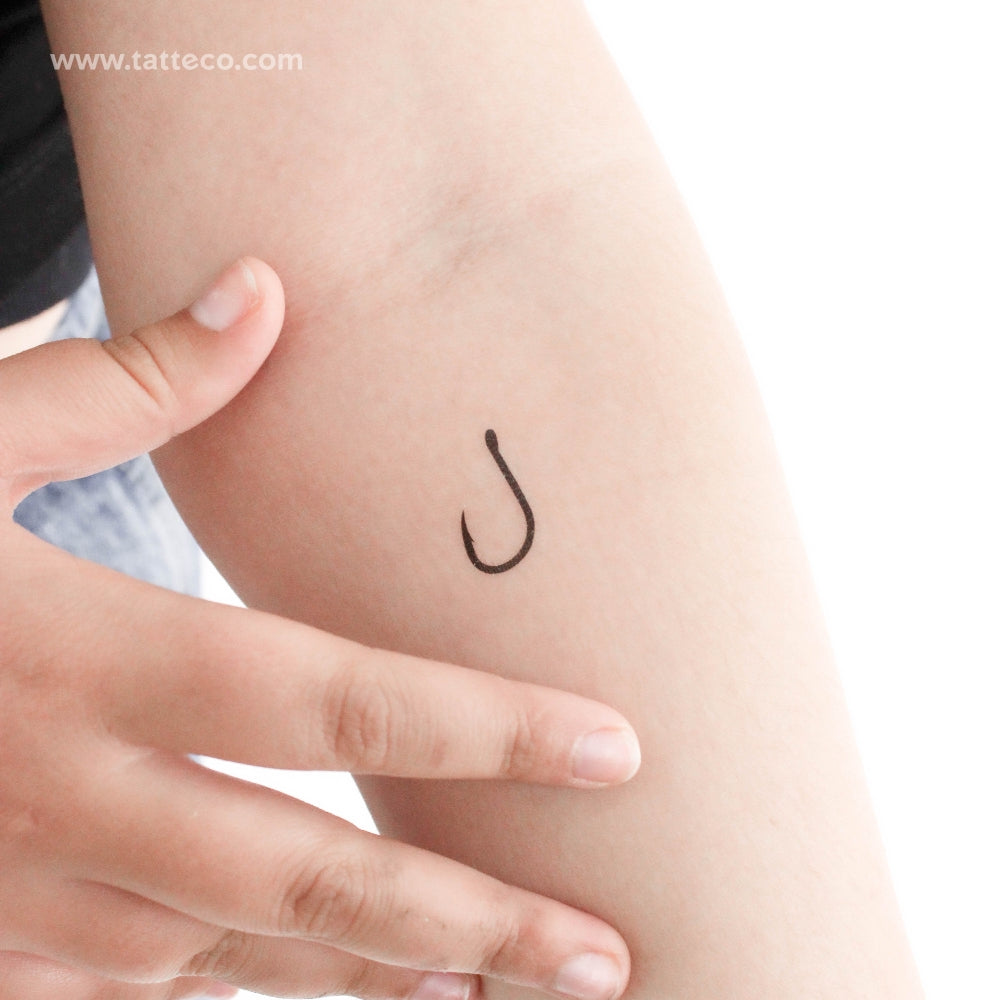 Fish Hook Temporary Tattoo - Set of 3