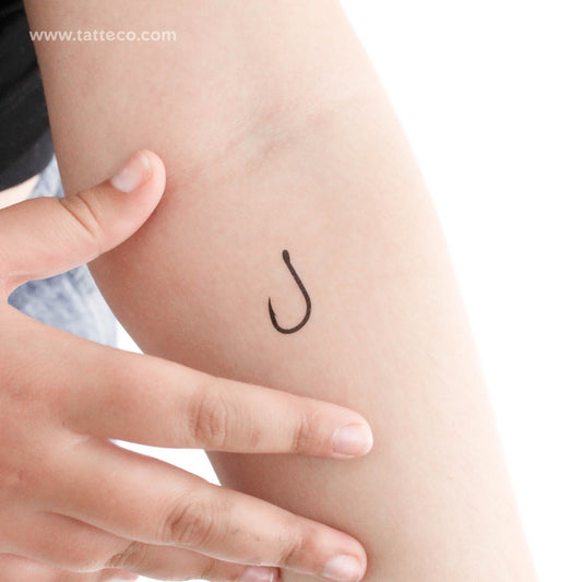 Fish Hook Temporary Tattoo - Set of 3