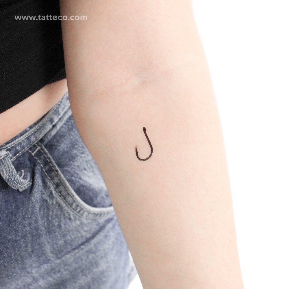 Fish Hook Temporary Tattoo - Set of 3