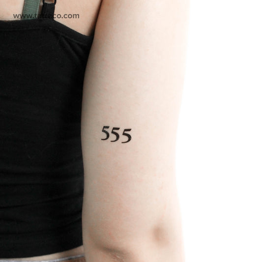 555 Angel Number Temporary Tattoo - Set of 3
