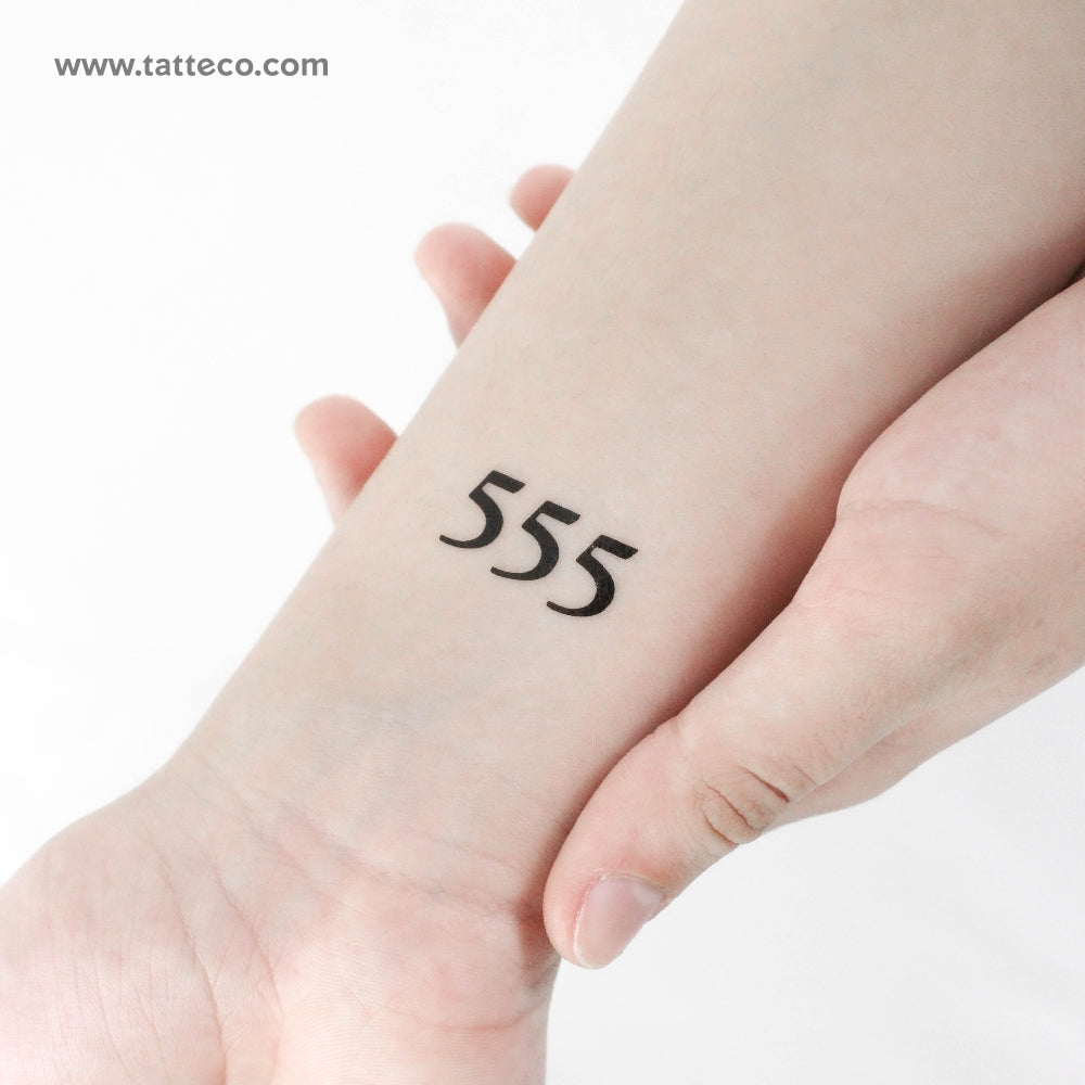 555 Angel Number Temporary Tattoo - Set of 3