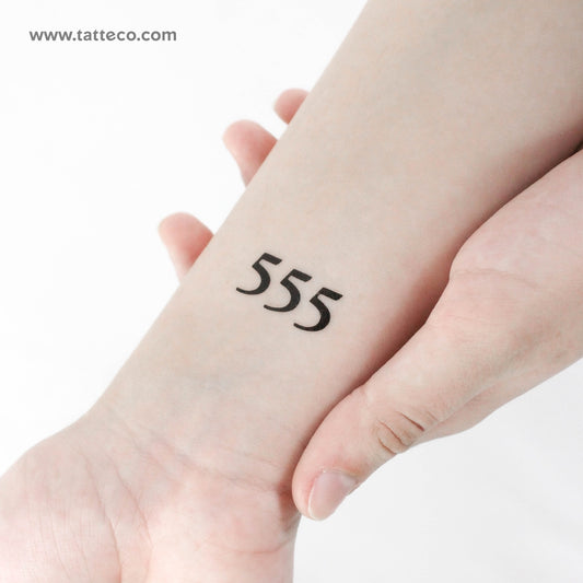 555 Angel Number Temporary Tattoo - Set of 3