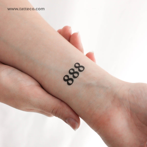 888 Angel Number Temporary Tattoo - Set of 3