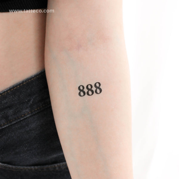 888 Angel Number Temporary Tattoo - Set of 3