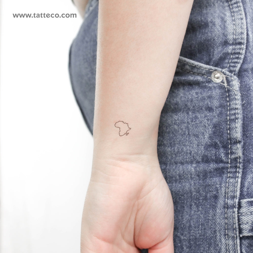 Little Africa Map Temporary Tattoo - Set of 3