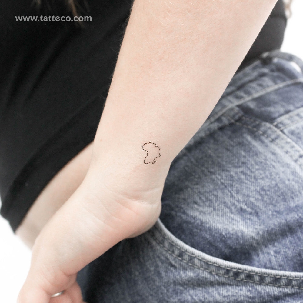 Little Africa Map Temporary Tattoo - Set of 3
