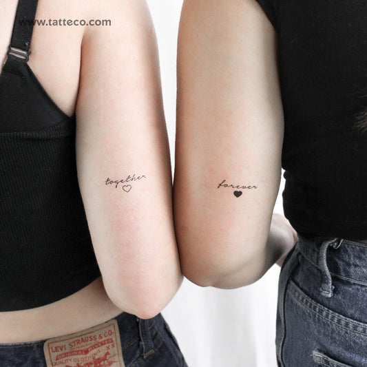 Matching Forever Together Temporary Tattoo - Set of 3+3