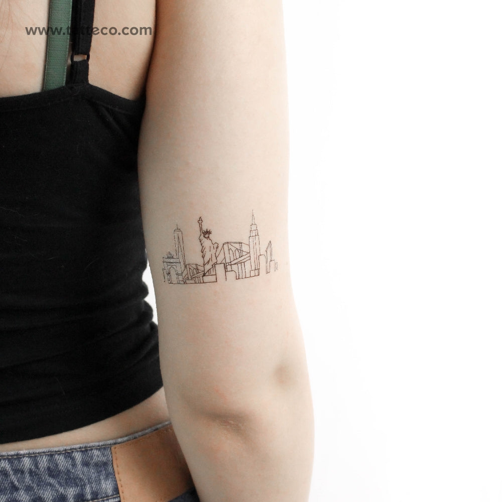 NYC Skyline Temporary Tattoo - Set of 3