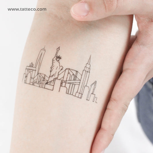 NYC Skyline Temporary Tattoo - Set of 3
