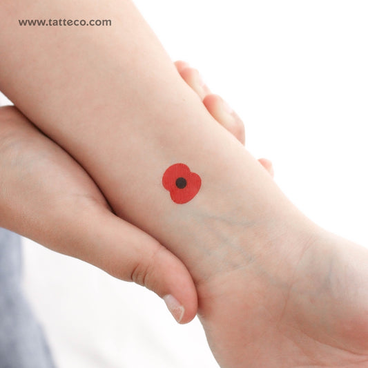 Small Remembrance Poppy Temporary Tattoo - Set of 3