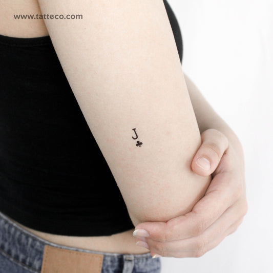 Tatuaje temporal pequeño de jota de tréboles (juego de 3)