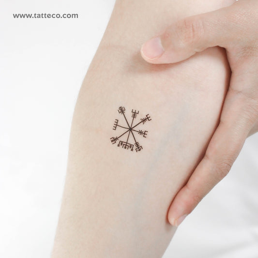 Small Vegvísir Temporary Tattoo - Set of 3