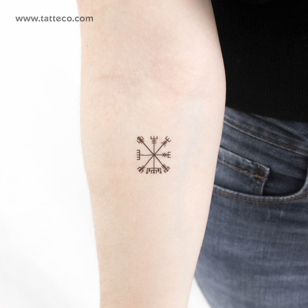 Small Vegvísir Temporary Tattoo - Set of 3