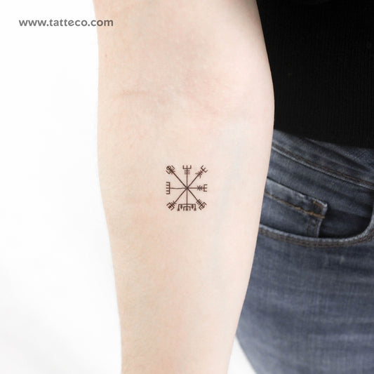 Small Vegvísir Temporary Tattoo - Set of 3