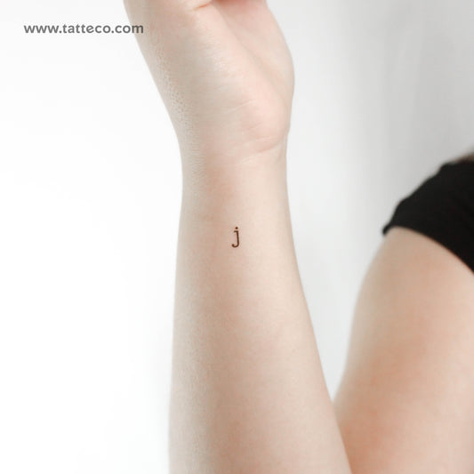 J Lowercase Typewriter Letter Temporary Tattoo - Set of 3