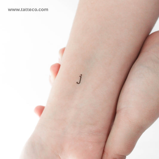 J Lowercase Typewriter Letter Temporary Tattoo - Set of 3