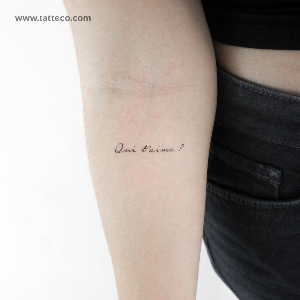 Qui t'aime? Temporary Tattoo - Set of 3