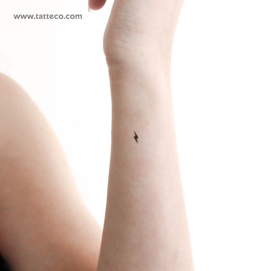 Tiny Lightning Bolt Temporary Tattoo - Set of 3
