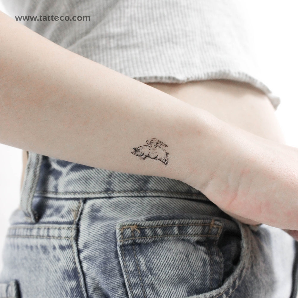 Flying Pig Temporary Tattoo - Set of 3