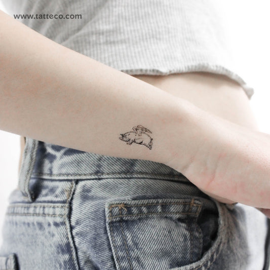Flying Pig Temporary Tattoo - Set of 3